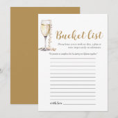 Gouden Parels en Prosecco Bruiloft Bucket List Gam Kaart (Voorkant / Achterkant)