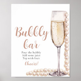 Gouden Parels en Prosecco Champagne Bubble Bar Sig Poster