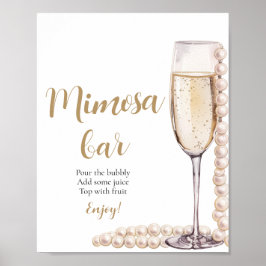 Gouden Parels en Prosecco Champagne Mimosa Bar Tek Poster