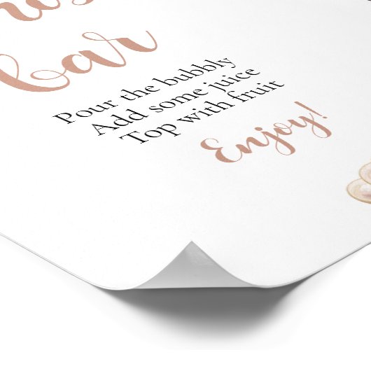 Gouden Parels en Prosecco Champagne Mimosa Bar Tek Poster (Hoek)