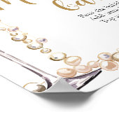 Gouden parels en Prosecco champagne Mimosa bord Poster (Hoek)
