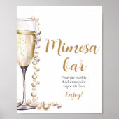 Gouden parels en Prosecco champagne Mimosa bord Poster (Voorkant)