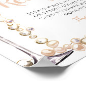 Gouden parels en Prosecco champagne recepten bord Poster (Hoek)