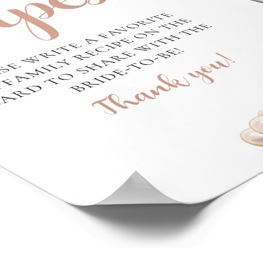 Gouden Parels en Prosecco Champagne Recepten Teken Poster (Hoek)