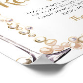 Gouden Parels en Prosecco Champagne Recepten Teken Poster (Hoek)