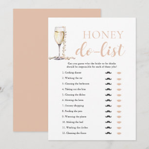 Gouden Parels en Prosecco Honing Do List Bruidsfee Kaart