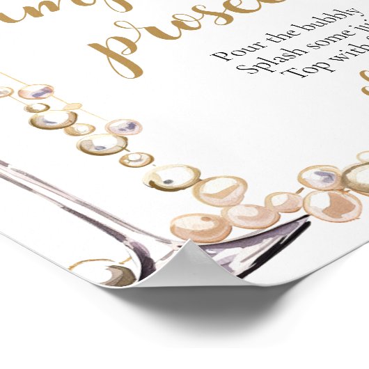 Gouden Parels en Prosecco Pimp Uw Prosecco Mimosa Poster (Hoek)
