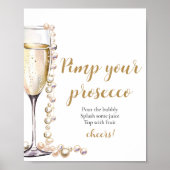 Gouden Parels en Prosecco Pimp Uw Prosecco Mimosa Poster (Voorkant)