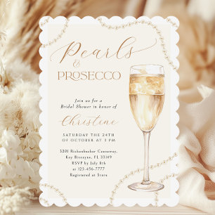 Gouden parels en Prosecco Vrijgezellenfeest Kaart
