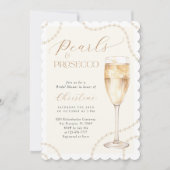 Gouden parels en Prosecco Vrijgezellenfeest Kaart (Voorkant)