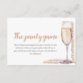 Gouden Parels en Prosecco Vrijgezellenfeest Panty Informatiekaartje (Voorkant)