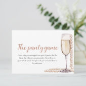 Gouden Parels en Prosecco Vrijgezellenfeest Panty Informatiekaartje (Staand voorkant)