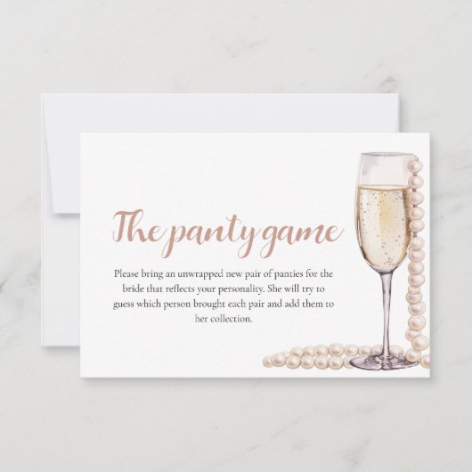 Gouden Parels en Prosecco Vrijgezellenfeest Panty  Kaart (Voorkant)