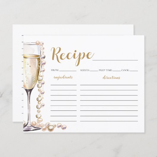 Gouden Parels en Prosecco Vrijgezellenfeest Recept (Voorkant / Achterkant)