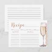 Gouden Parels en Prosecco Vrijgezellenfeest Recept Kaart (Voorkant / Achterkant)