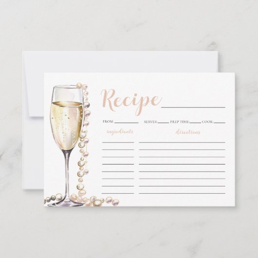 Gouden Parels en Prosecco Vrijgezellenfeest Recept Kaart (Voorkant)