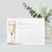 Gouden Parels en Prosecco Vrijgezellenfeest Recept Kaart (Staand voorkant)