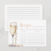 Gouden Parels en Prosecco Vrijgezellenfeest Recept Kaart (Voorkant / Achterkant)