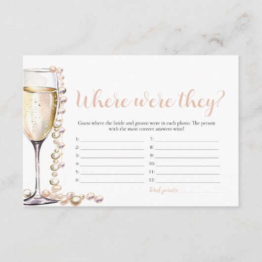 Gouden Parels en Prosecco Waar Waren Ze Spel Informatiekaartje (Voorkant)