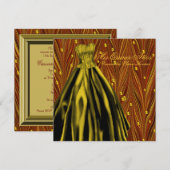 Gouden Parels Gouden Jurk Zwart Rood Goud Quincean Kaart (Voorkant / Achterkant)