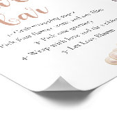 Gouden Parels & Prosecco Champagne Bloem Bar Teken Poster (Hoek)