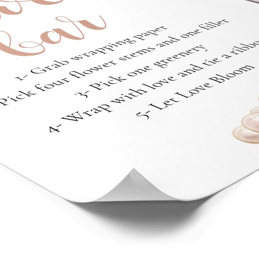 Gouden Parels & Prosecco Champagne Bloem Bar Teken Poster (Hoek)