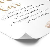 Gouden Parels & Prosecco Champagne Bloem Bar Teken Poster (Hoek)