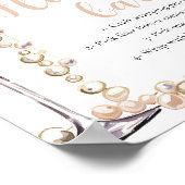 Gouden Parels & Prosecco Champagne Bloem Bar Teken Poster (Hoek)