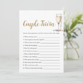 Gouden Parels & Prosecco Koppel Trivia Bruidsfeest Kaart (Staand voorkant)