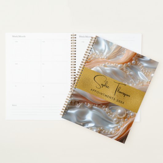 Gouden parels zijdeachtig nieuwjaar planner (Display)