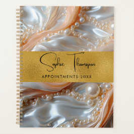 Gouden parels zijdeachtig nieuwjaar planner