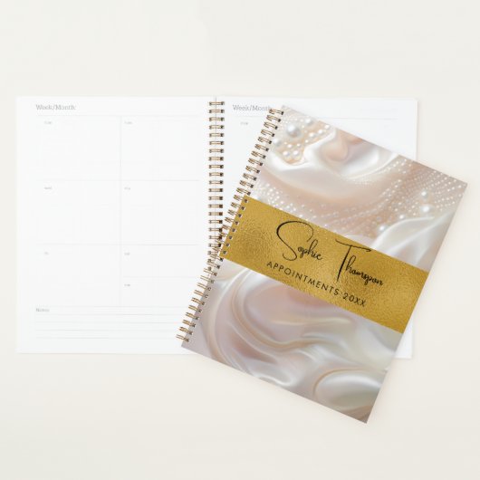 Gouden parels zijdeachtig nieuwjaar planner (Display)
