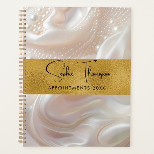 Gouden parels zijdeachtig nieuwjaar planner (Voorkant)