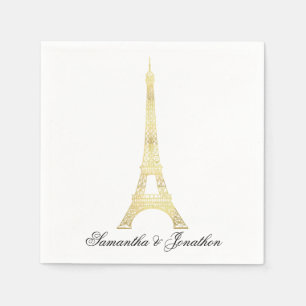 Gouden Parijse Eiffeltoren bruiloft aangepaste ser Servetten