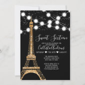 Gouden Paris Eiffeltoren Glitter Lights Sweet 16 Kaart (Voorkant)