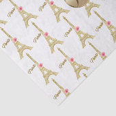 Gouden Paris Eiffeltoren Monogram Moderne Feestje Tissuepapier (Detail)