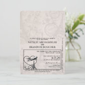 Gouden Paris Paspoort Huwelijk Kaart (Staand voorkant)