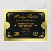 Gouden Partij Ticket Briefkaart (Voorkant)