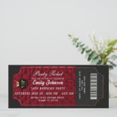 Gouden Partij Ticket Uitnodiging (Staand voorkant)