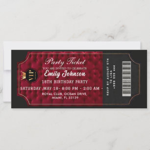 Gouden Partij Ticket Uitnodiging