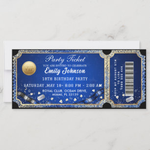 Gouden Partij Ticket Uitnodiging