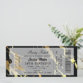 Gouden Partij Ticket Uitnodiging (Staand voorkant)