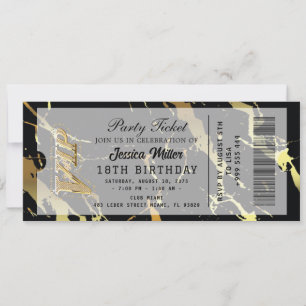 Gouden Partij Ticket Uitnodiging