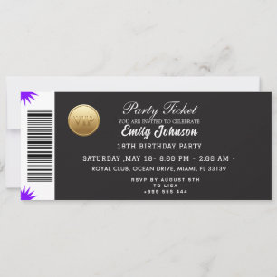 Gouden Partij Ticket Uitnodiging