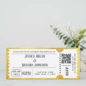 Gouden Partij Ticket Uitnodiging (Staand voorkant)