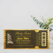 Gouden Partij Ticket Uitnodiging (Staand voorkant)