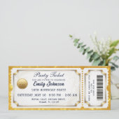 Gouden Partij Ticket Uitnodiging (Staand voorkant)