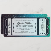 Gouden Partij Ticket Uitnodiging (Voorkant / Achterkant)