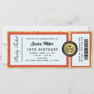 Gouden Partij Ticket Uitnodiging