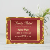 Gouden Partijkaart Uitnodiging (Staand voorkant)
